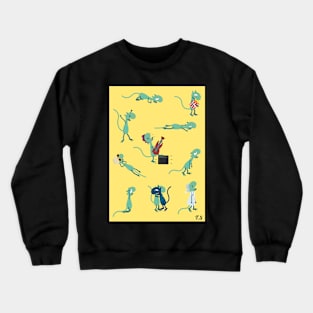 Lizard character board Crewneck Sweatshirt